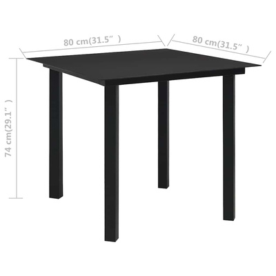 3-cz. zestaw mebli ogrodowych, rattan PVC, czarny