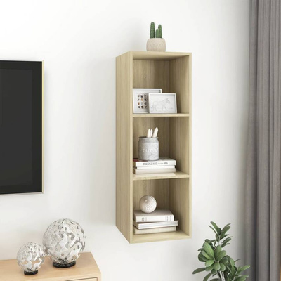 vidaXL Wisząca szafka pod TV, kolor dąb sonoma, 37x37x107 cm