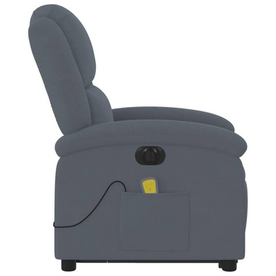 vidaXL Podnoszony fotel masujący, elektryczny, rozkładany, ciemnoszary