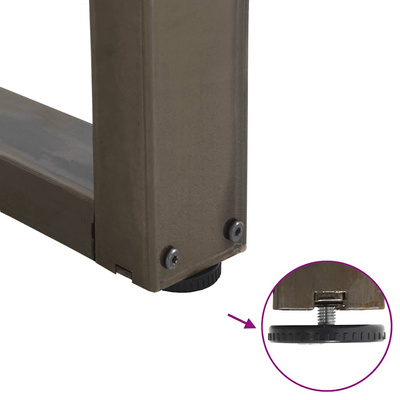 Nogi do stołu jadalnego w kształcie litery V 2 szt. Naturalna stal 100x(72-73,3) cm Stal