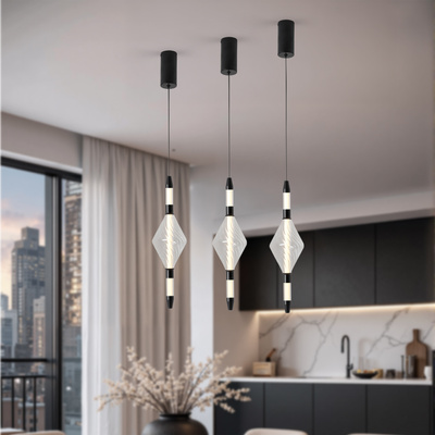 VITA lampa wisząca czarny 7,5W LED 2700K 2 x klosz bezbarwny
