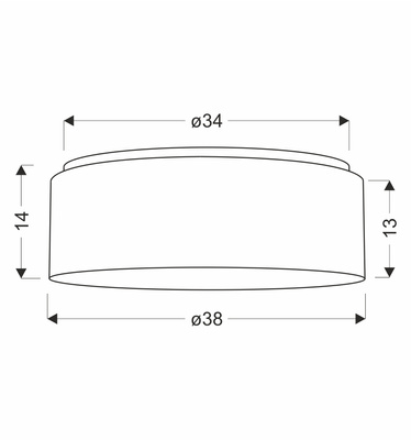 SFONDO 3 ampla sufitowa 38 cm biały 2x40W E27 abażur macchiato