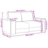 Sofa dwuosobowa Szary 160 cm Skóra ekologiczna