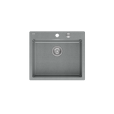 MORGAN 110 GraniteQ zlewozmywak silver stone z syfonem Push To Open stal szlachetna 1-komorowy b/o + zaczepy 4 szt