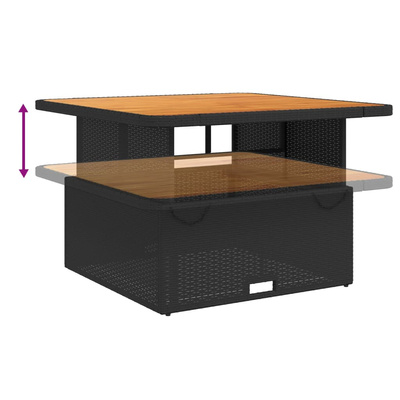 5-cz. zestaw mebli ogrodowych z poduszkami, czarny, polirattan