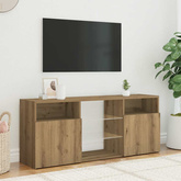 Szafka pod TV z oświetleniem LED, dąb artisan, 120x30x50 cm