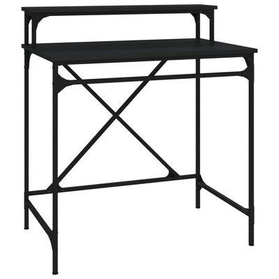 vidaXL Biurko, czarne, 80x50x90 cm, materiał drewnopochodny i żelazo