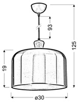 LAMPA SUFITOWA WISZĄCA CANDELLUX DICTORIA 31-58447   E27 BRĄZOWY