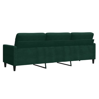 Sofa 3-osobowa, ciemnozielony, 210 cm, obita aksamitem
