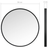 vidaXL Lustro ścienne, czarne, 50 cm