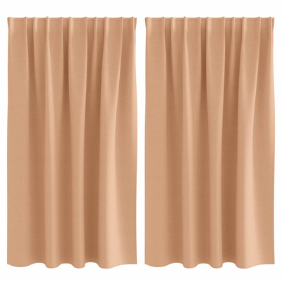 Firany blackout z kółkami 2 pcs Jasny Brąz 140 x 140 cm