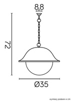 Lampa zewnętrzna wisząca K 1018/1/O-BD