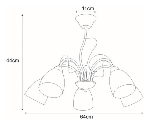 Lampa sufitowa K-JSL-6218/5 CHR z serii ARON KAJA