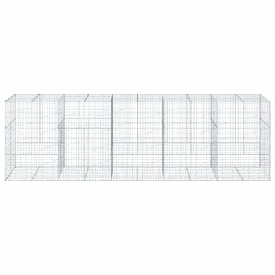 Kosz gabionowy z pokrywą, 500x100x150 cm, galwanizowane żelazo