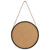 vidaXL Lustro ścienne na pasku, 40 cm, czarne