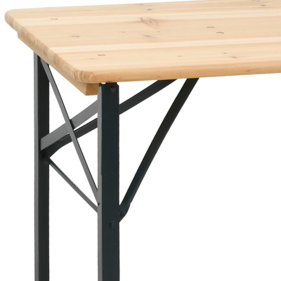 3-cz. zestaw składanych mebli biesiadnych, lite drewno jodłowe