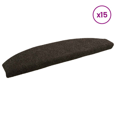 Samoprzylepne maty na schody Półokrąg 15 pcs Ciemny brąz