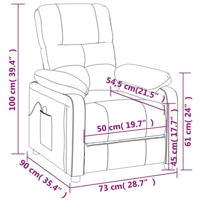 vidaXL Fotel masujący, taupe, tkanina model standard