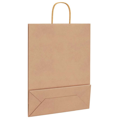 Torby papierowe 250 szt. z uchwytami Brązowe 32x12x42 cm