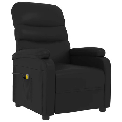 vidaXL Fotel masujący, czarny, sztuczna skóra model standard