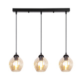 Lampa wisząca szklana czarno/brązowa 3xE27 Aspa 33-00606