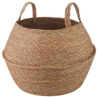 Doniczka z uchwytami naturalny ? 45 x 36 cm 100% Trawa morska
