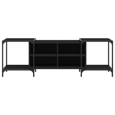 vidaXL Szafka pod TV, czarna, 153x37x50 cm, materiał drewnopochodny