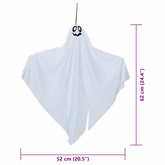 Zawieszany Duch Halloween 3 pcs Biały 52 x 62 cm Poliester