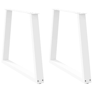 Nogi do stołu jadalnego w kształcie litery V 2 szt. Białe 80x(72-73,3) cm Stal