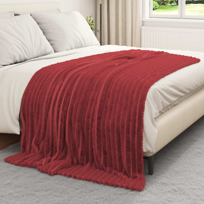 Koce narzutowe 6 pcs Bordeaux Czerwony 200 x 150 cm Polar