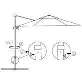 vidaXL Parasol wiszący z aluminiowym słupkiem, czerwony, 300 cm