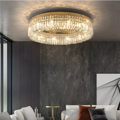 Plafon kryształowy glamour, nowoczesny 40 cm złoty STELLA GOLD ADANI AD313