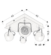Lampa sufitowa candellux tony 98-25036 plafon led gu10 czarny matowy