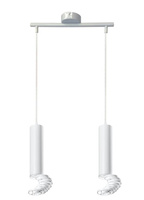 Lampa tuba wisząca 100cm biała 2xGU10 32-78636