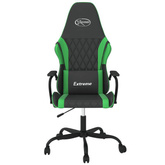 vidaXL Masujący fotel gamingowy, czarno-zielony, sztuczna skóra model standard