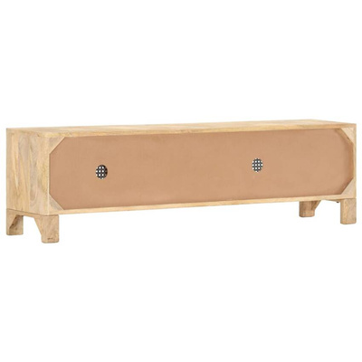 vidaXL Szafka pod TV, 140x30x40 cm, drewno mango i naturalna trzcina