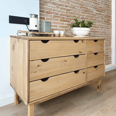 Szafka z szufladami OTTA, 111x43x73,5 cm, lite drewno sosnowe