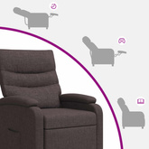 Fotel recliner Ciemny brąz tkanina