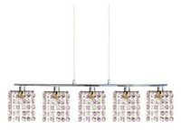 Lampa wisząca Classic z kryształkami 5-punktowa chromowana nad stół