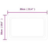 vidaXL Lustro łazienkowe z LED, 80x50 cm
