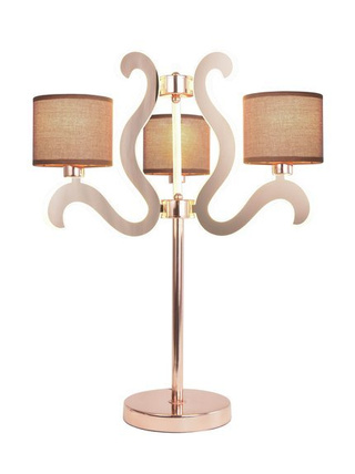Lampka nocna Ambrosia miedziana z abażurami LED