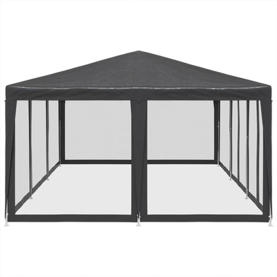 Namiot imprezowy z 10 ścianami z siatki, antracyt, 6x4 m, HDPE