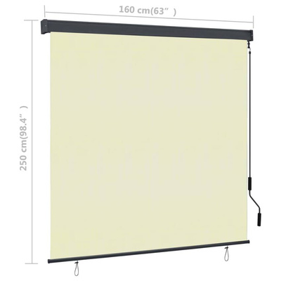 vidaXL Roleta zewnętrzna, 160x250 cm, kremowa