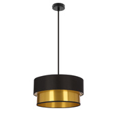 Lampa wisząca z abażurem Erna czarno-złota do salonu E27 metalowa