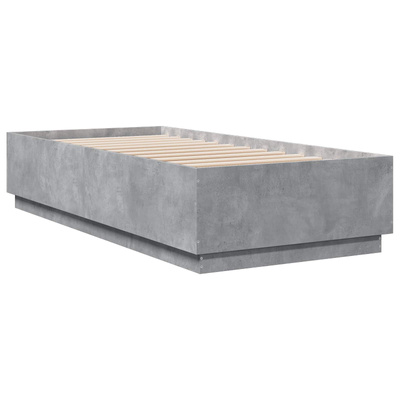 Ramka łóżka Betonowy szary 80 x 200 cm Drewno inżynieryjne