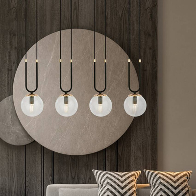 Lampa wisząca GLAM 4 BLACK/TRANSPARENT