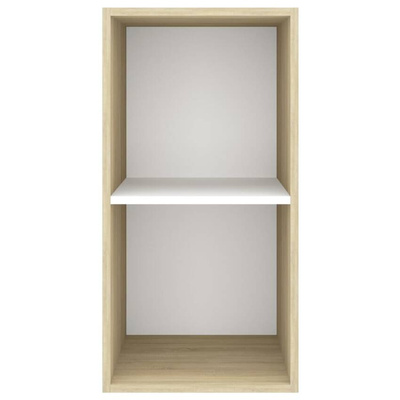 vidaXL Wisząca szafka pod TV, dąb sonoma i biel, 37x37x72 cm