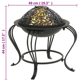 vidaXL Palenisko z pogrzebaczem, 49 cm, stal