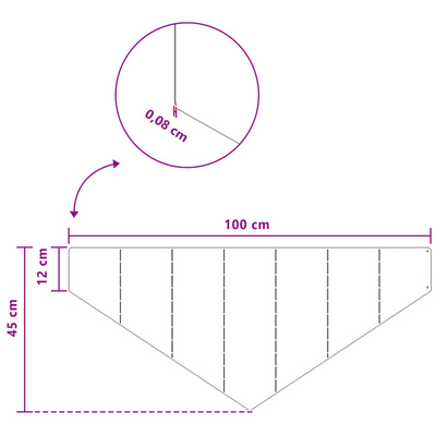 Krawężnik do trawnika 100 x 45 cm Stal Czarny
