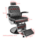 Gabbiano fotel barberski Imperial bordowy 112451